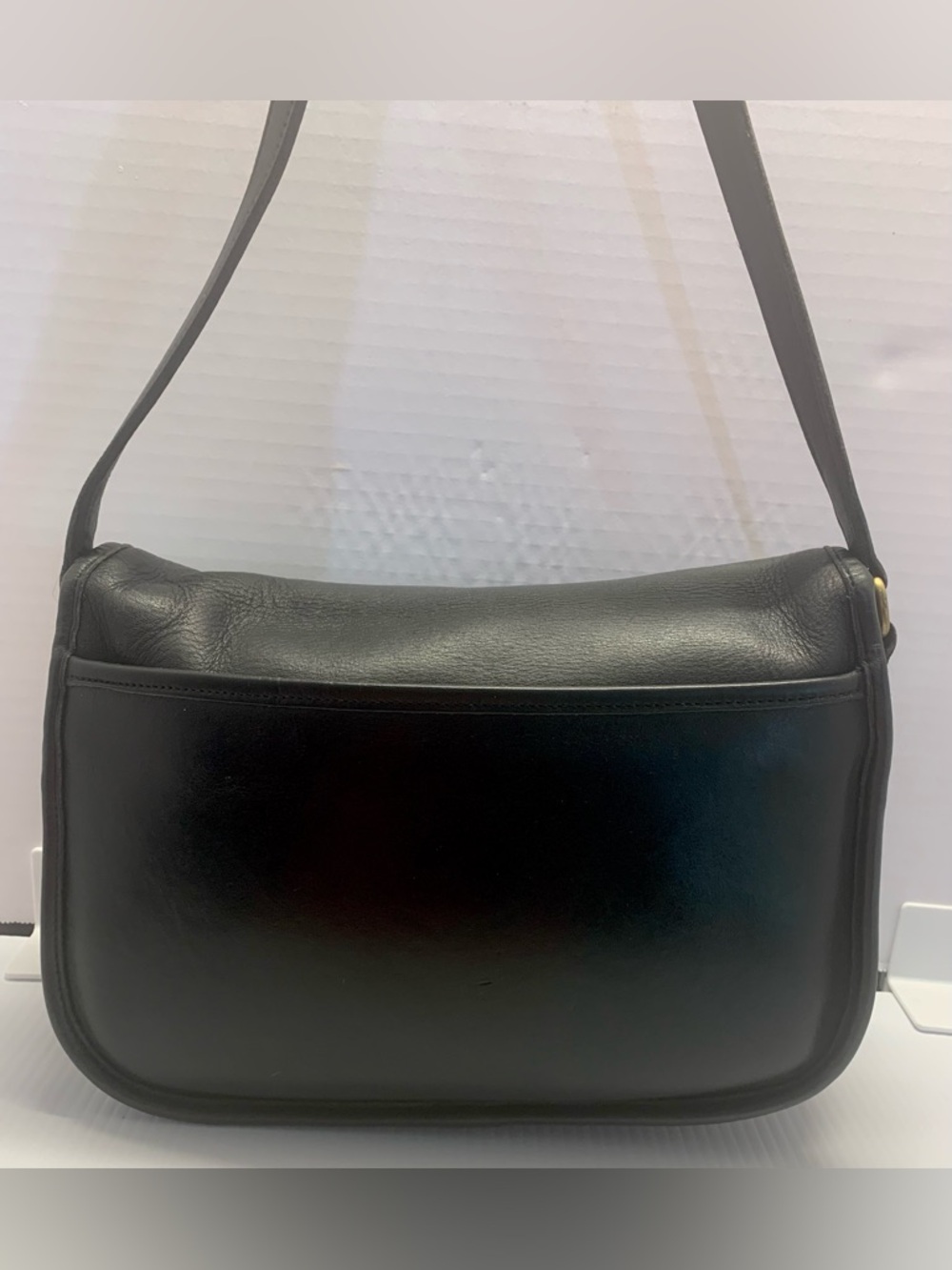 Coach Vintage City Bag 9790 Black Leather Flap Crossbody Turnlock - Picture 4 of 9
